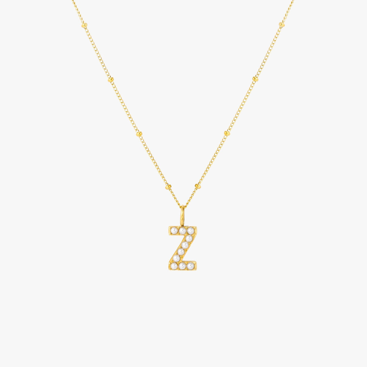 Pearl Initial Necklace