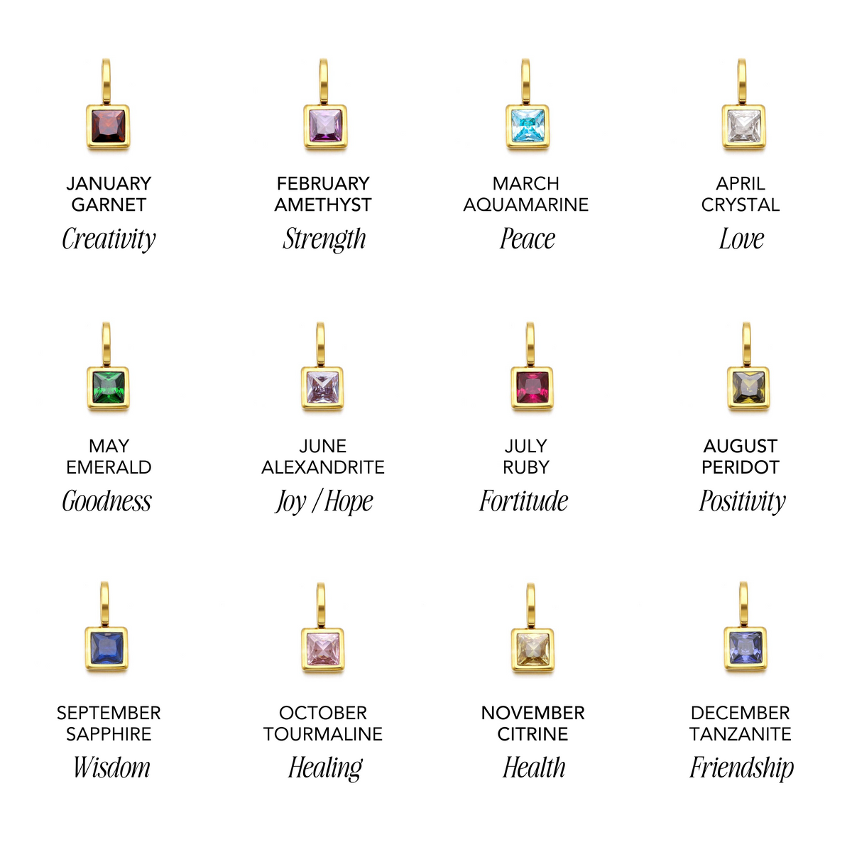 Paperclip Birthstone Necklace