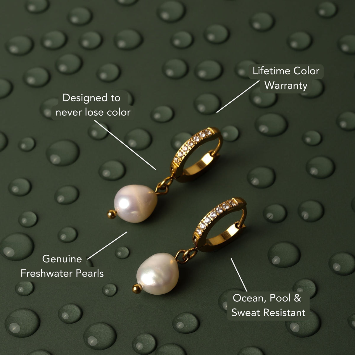 Pendientes de aro con perlas de agua dulce